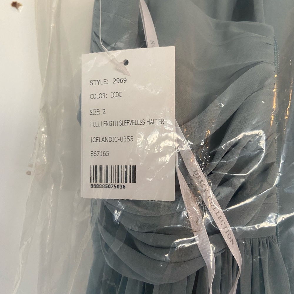 Dessy collection bridesmaid dress size 2 color Icelandic
